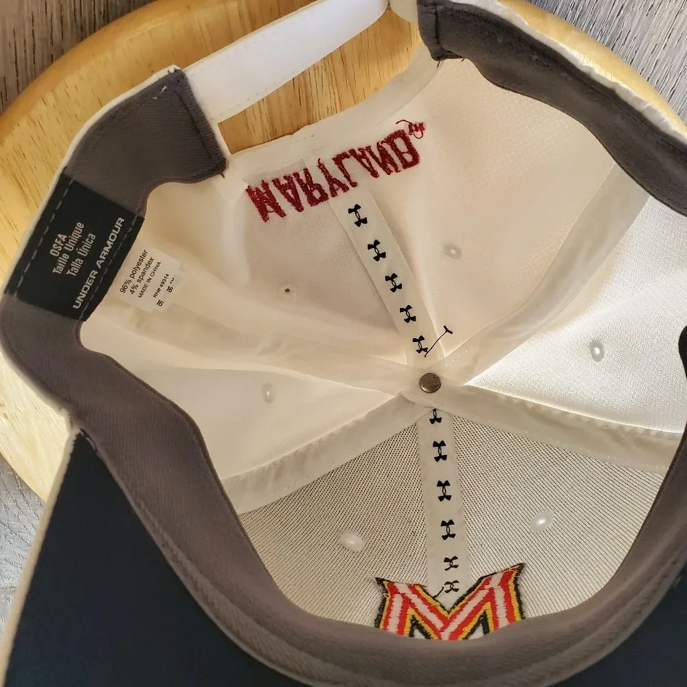 Under Armour MARYLAND OSFM ADJUSTABLE WHITE BASEBALL CAP HAT